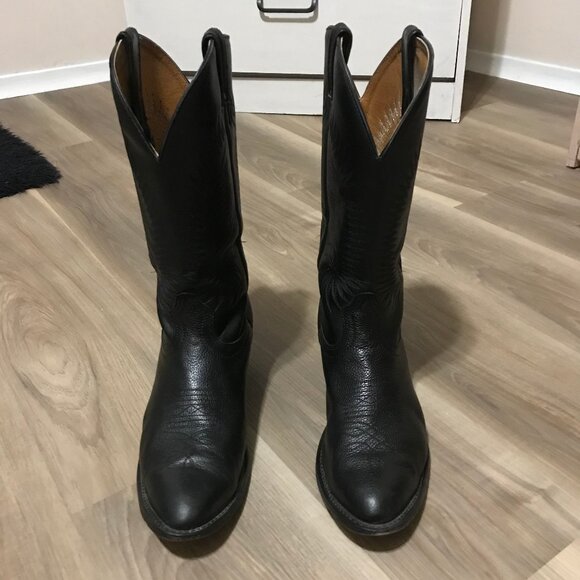 Silver Rebel Men's Black Leather Western Boots Size 8 3E - Picture 2 of 6